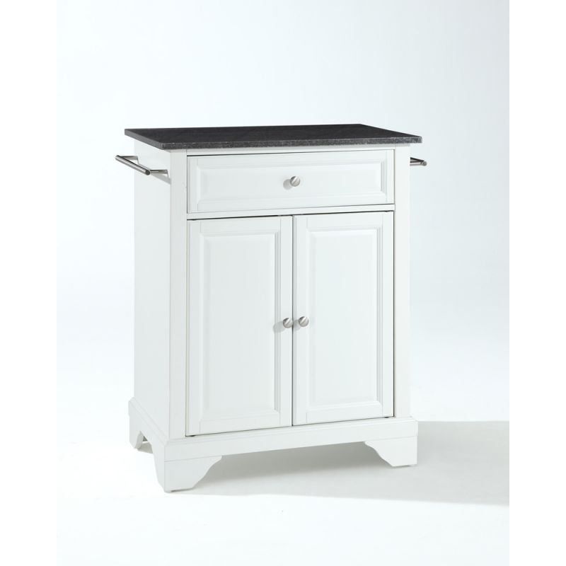 Crosley Furniture - LaFayette Solid Black Granite Top Portable Kitchen Island in White Finish - KF30024BWH
