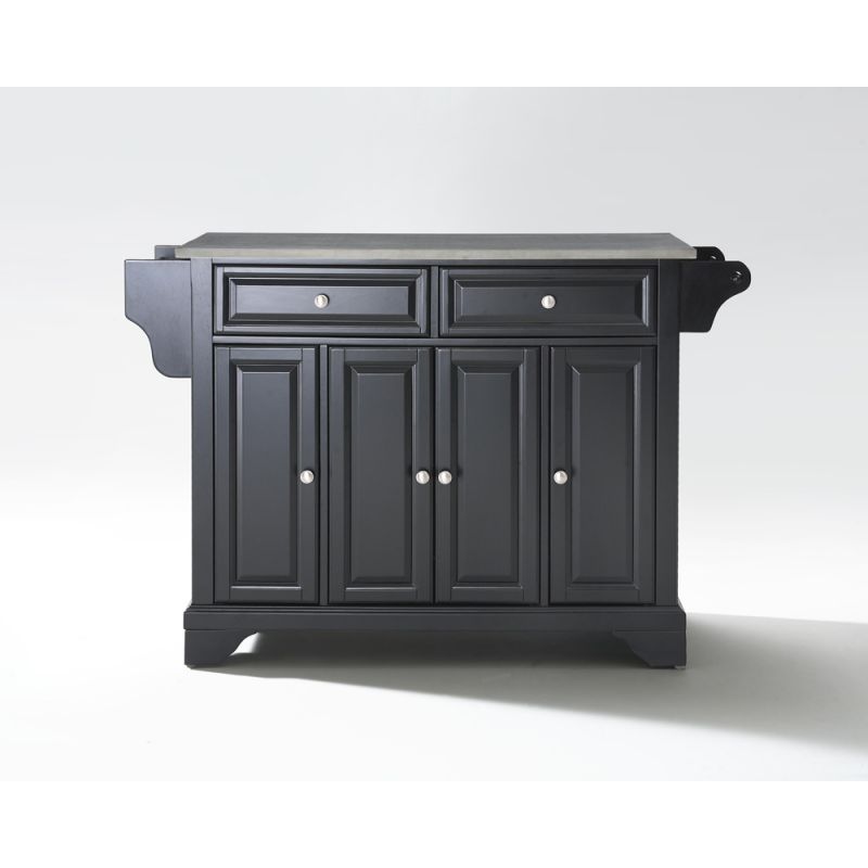 Crosley Furniture - LaFayette Stainless Steel Top Kitchen Island in Black Finish - KF30002BBK