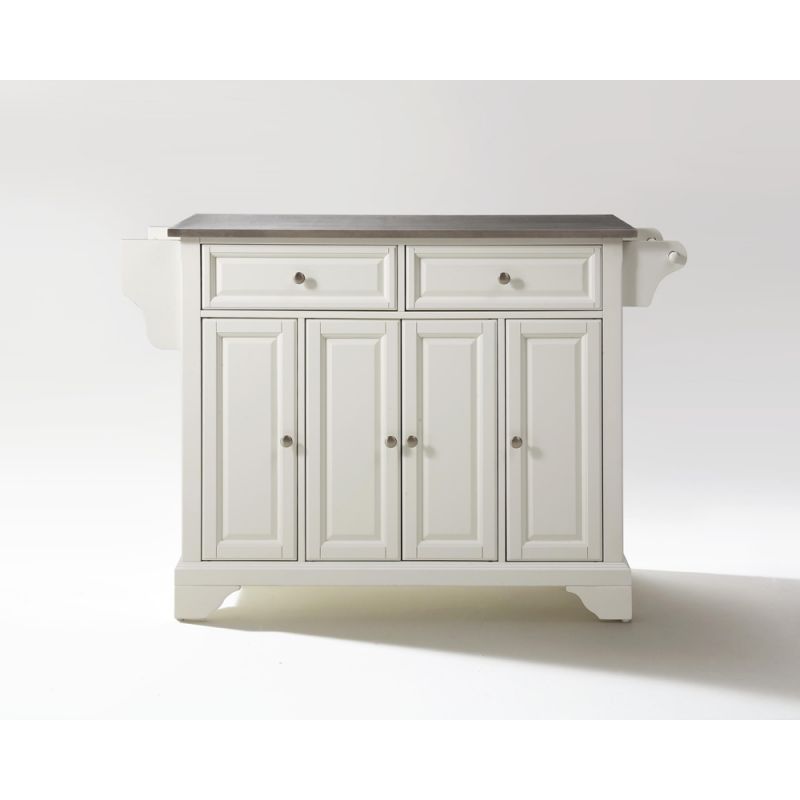 Crosley Furniture - LaFayette Stainless Steel Top Kitchen Island in White Finish - KF30002BWH