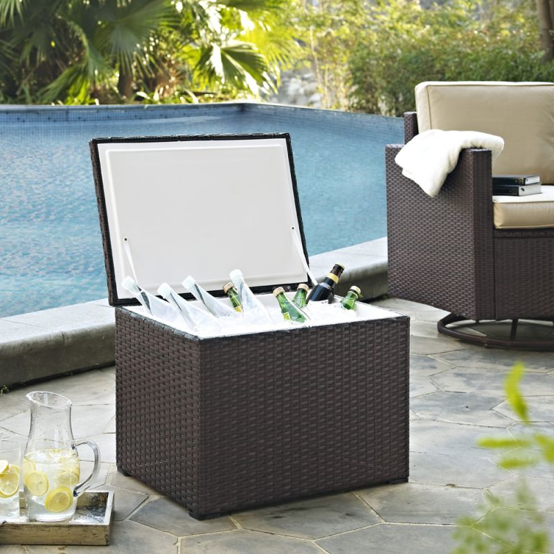 Crosley Furniture - Palm Harbor Outdoor Wicker Cooler - CO7302-BR