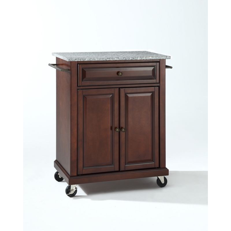Crosley Furniture - Solid Granite Top Portable Kitchen Cart/Island in Vintage Mahogany Finish - KF30023EMA