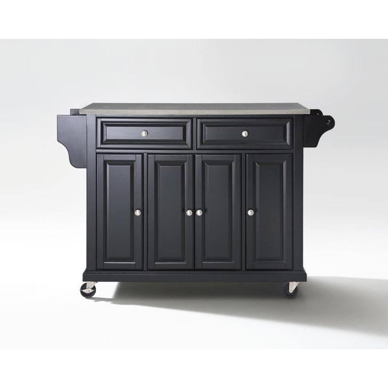Crosley Furniture - Stainless Steel Top Kitchen Cart/Island in Black Finish - KF30002EBK