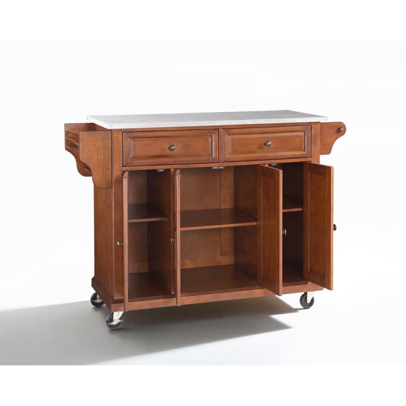 Crosley Furniture - Stainless Steel Top Kitchen Cart/Island in Classic Cherry Finish - KF30002ECH
