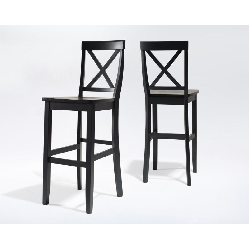 Crosley Furniture - X-Back Bar Stool in Black Finish with 30 Inch Seat Height - (Set of 2) - CF500430-BK