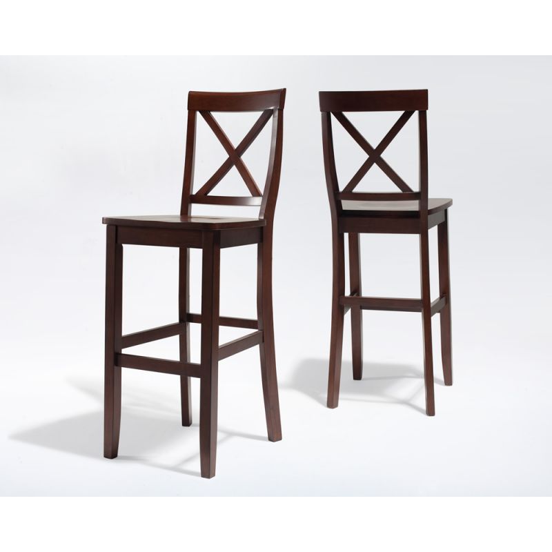 Crosley Furniture - X-Back Bar Stool in Mahogany Finish with 30 Inch Seat Height - (Set of 2) - CF500430-MA