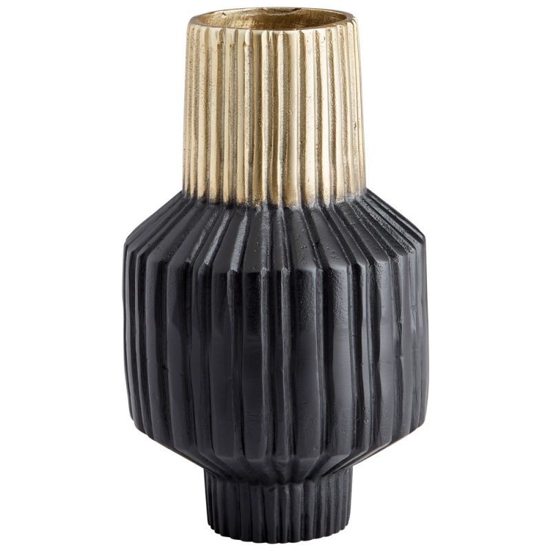 Cyan Design - Allumage Vase in Matt Black and Gold - Small - 10624