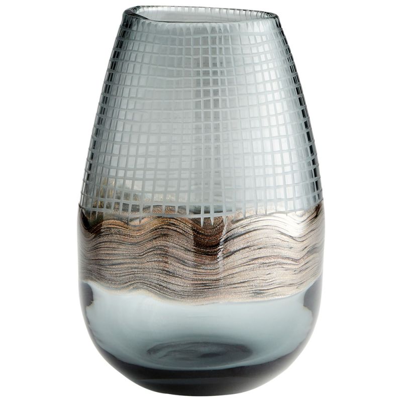 Cyan Design - Axiom Vase in Clear and Glitter Gold - Small - 09970