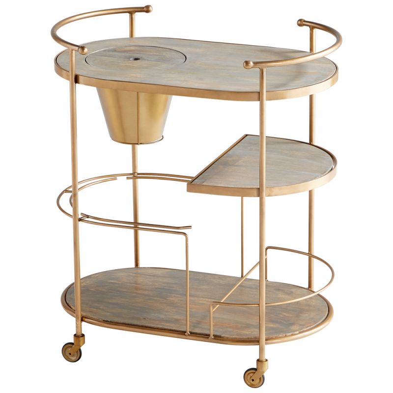 Cyan Design - Barcraft Bar Cart in Antique Brass - 10687