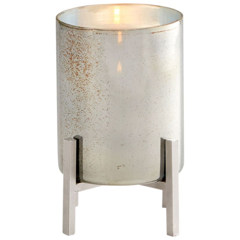 Cyan Design - Basil Candleholder in Black and Verdi Garnet Glass - Small - 09774