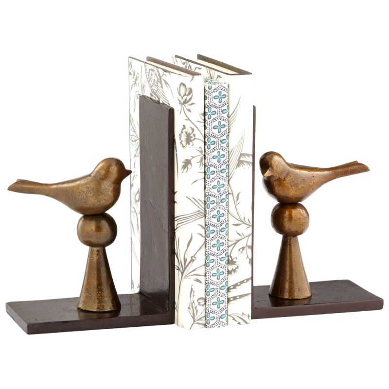 Cyan Design - Birds and Books in Antique Brass - 08289