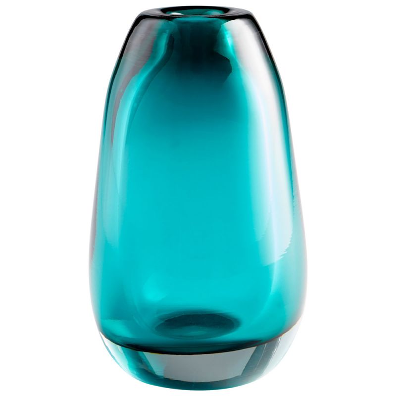Cyan Design - Blown Ocean Vase in Blue - Small - 09493