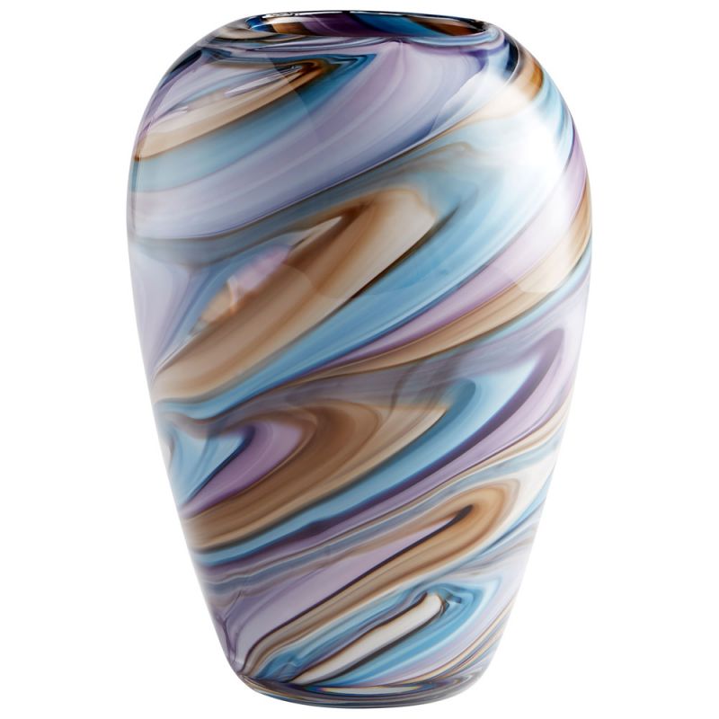Cyan Design - Borealis Vase in Sky Blue Cafe Swirl - Small - 09523