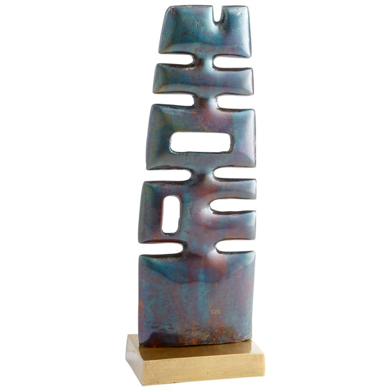 Cyan Design - Chamberlin Sculpture in Cobalt Blue and Antique Brass - 10087