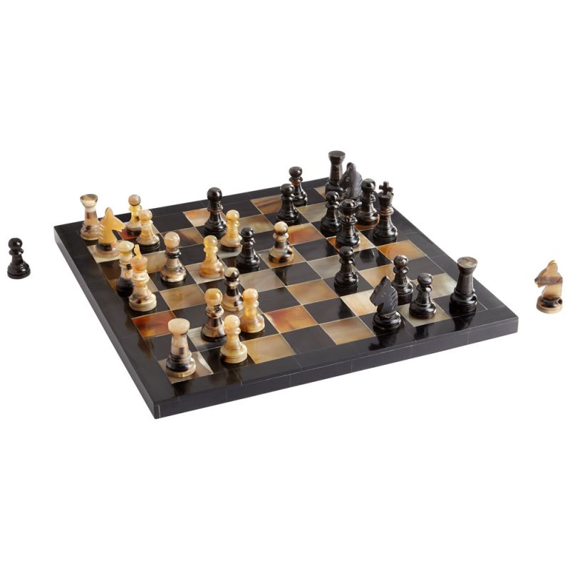 Cyan Design - Checkmate Chess Board in Horn - 10230