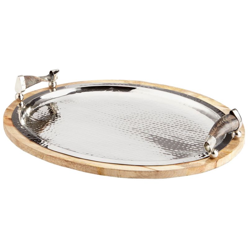 Cyan Design - Cornet Tray in Natural and Polished Nickel - 10193
