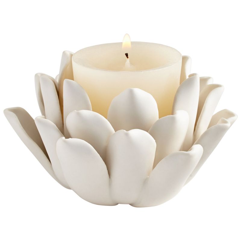 Cyan Design - Dahlia Candleholder in Matte White - 06870