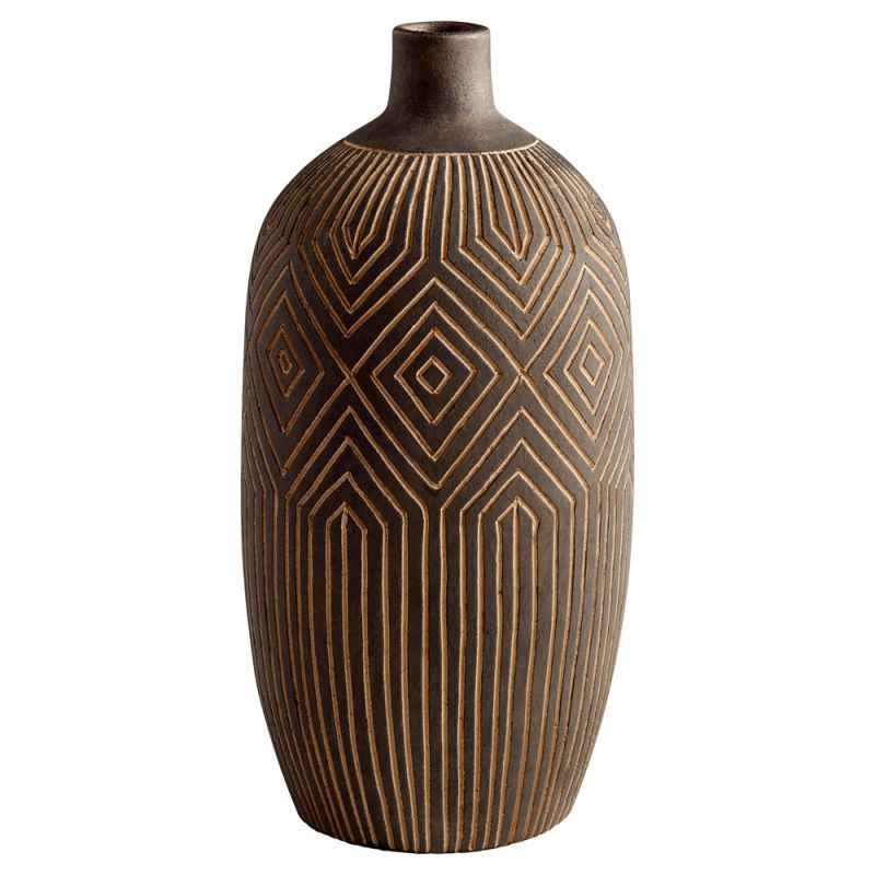 Cyan Design - Dark Labyrinth Vase in Grey - Large - 11123