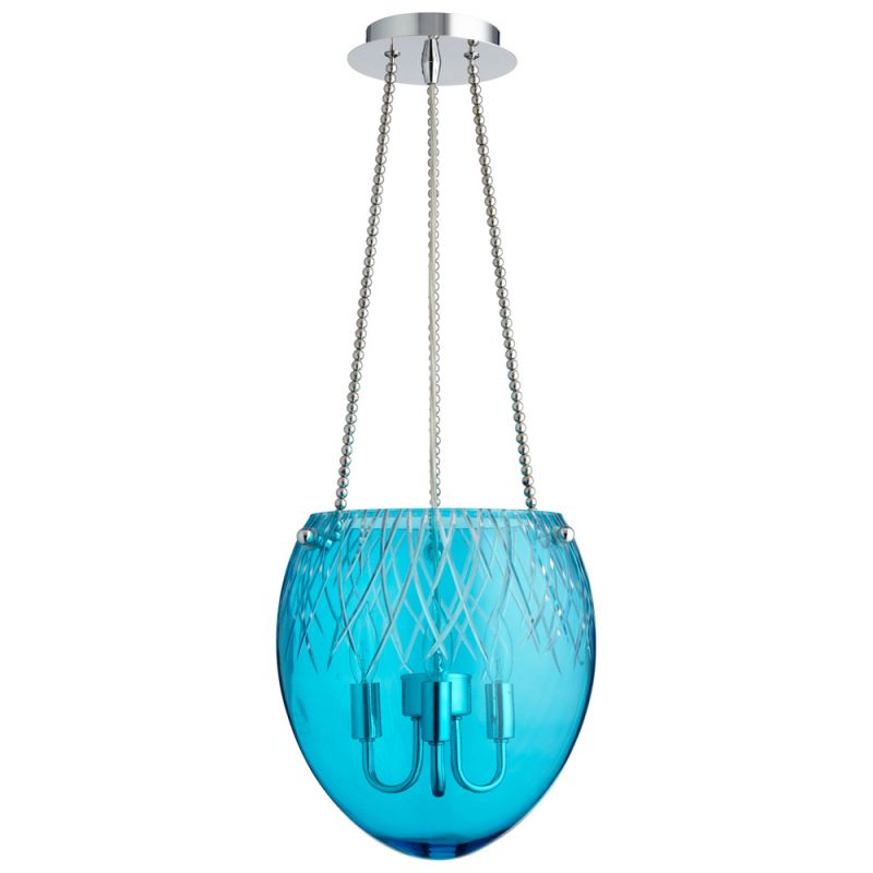 Cyan Design - Etched Pendant 3-Light in Blue - 07639 - CLOSEOUT