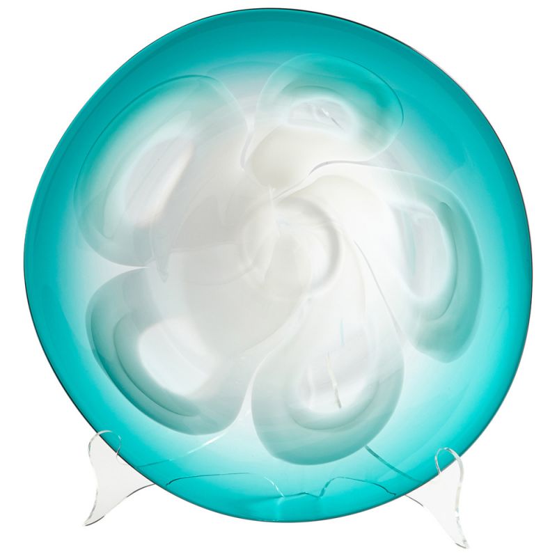 Cyan Design - Flower Power Plate in Blue - Small - 07257