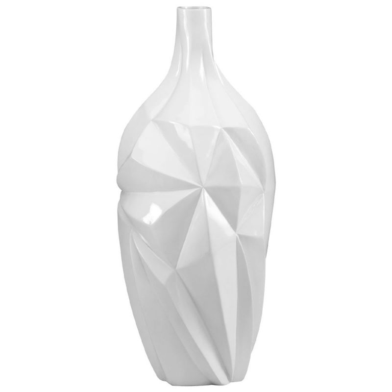 Cyan Design - Glacier Vase in Gloss White Glaze - Large - 05001