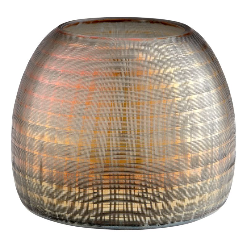 Cyan Design - Gradient Grid Vase in Combed Irridescent Gold - Medium - 10465