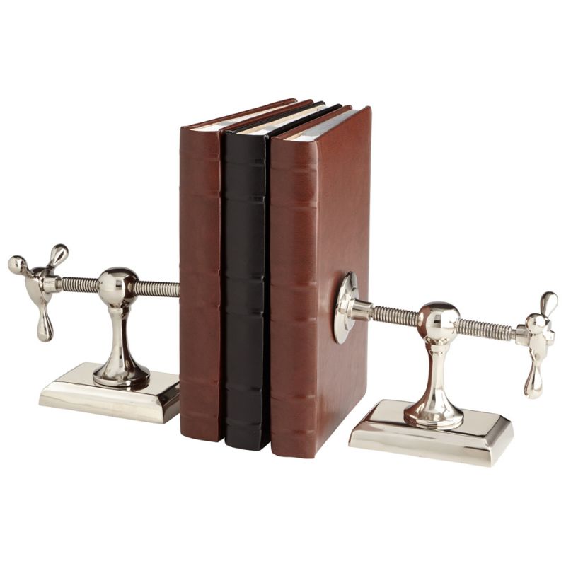 Cyan Design - Hot & Cold Bookends in Nickel - 07034