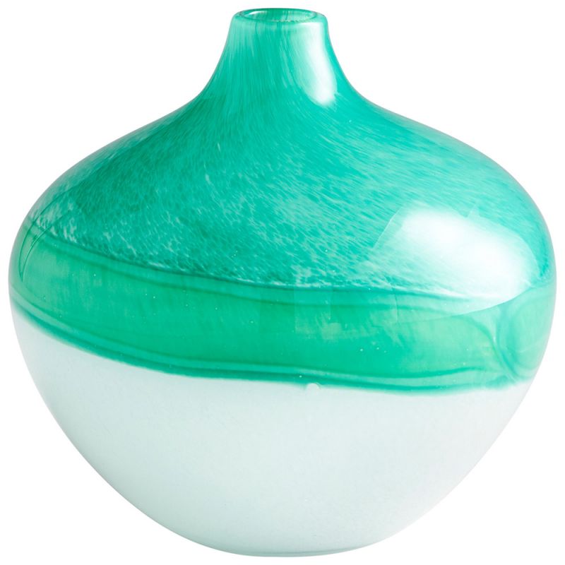 Cyan Design - Iced Marble Vase in Turquoise & White - Medium - 09520