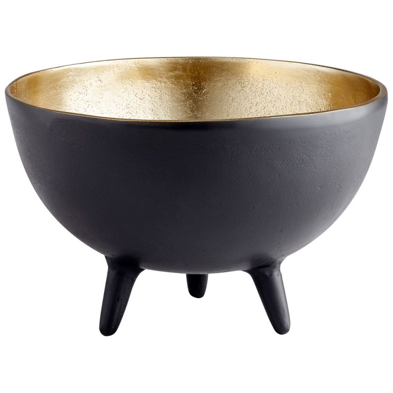 Cyan Design - Inca Bowl in Matt Black and Gold - Small - 10636