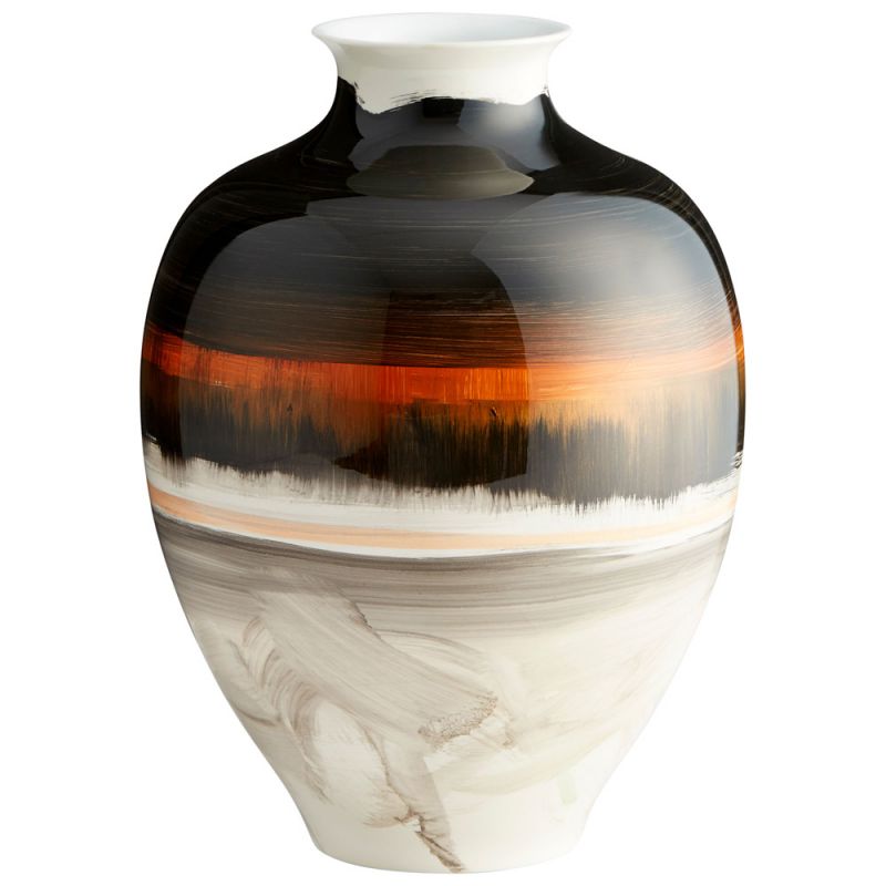 Cyan Design - Indian Paint Brush Vase #2 in Black & White & Gold - 09881