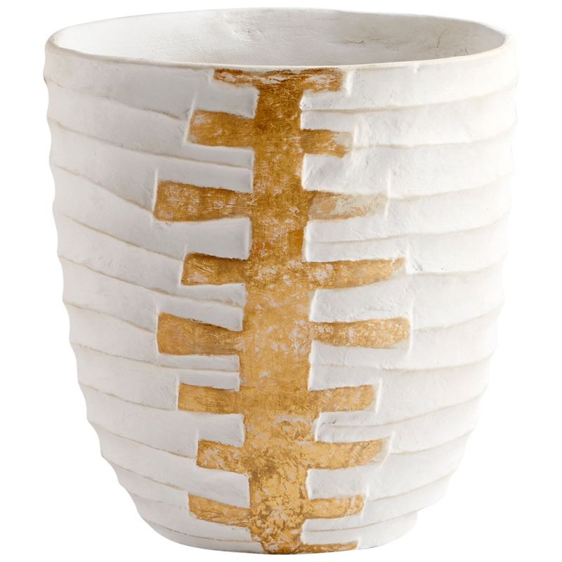 Cyan Design - Luxe Vessel Vase in White and Gold - Small - 10671