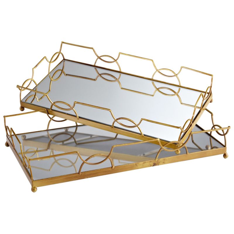 Cyan Design - Nephrite Trays in Antique Gold - 06218