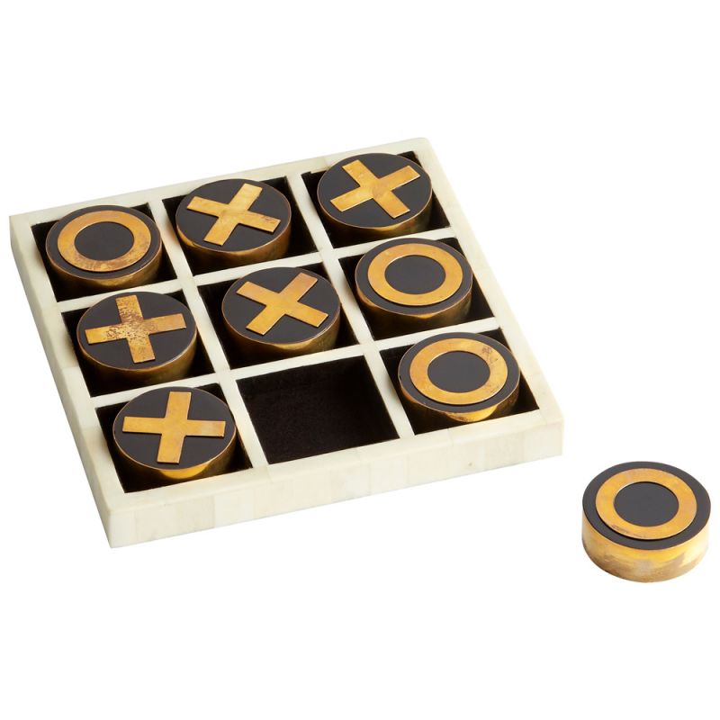 Cyan Design - Noughts & Crosses Sculpture in Black - Gold - White - 10657