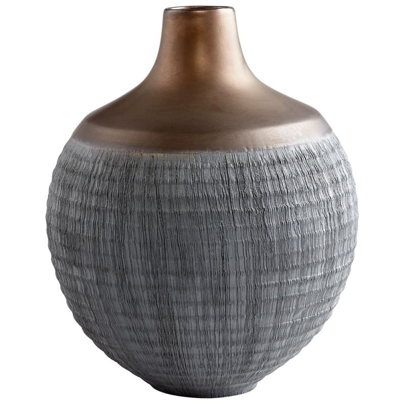 Cyan Design - Osiris Vase in Charcoal Grey and Bronze - Large - 09006