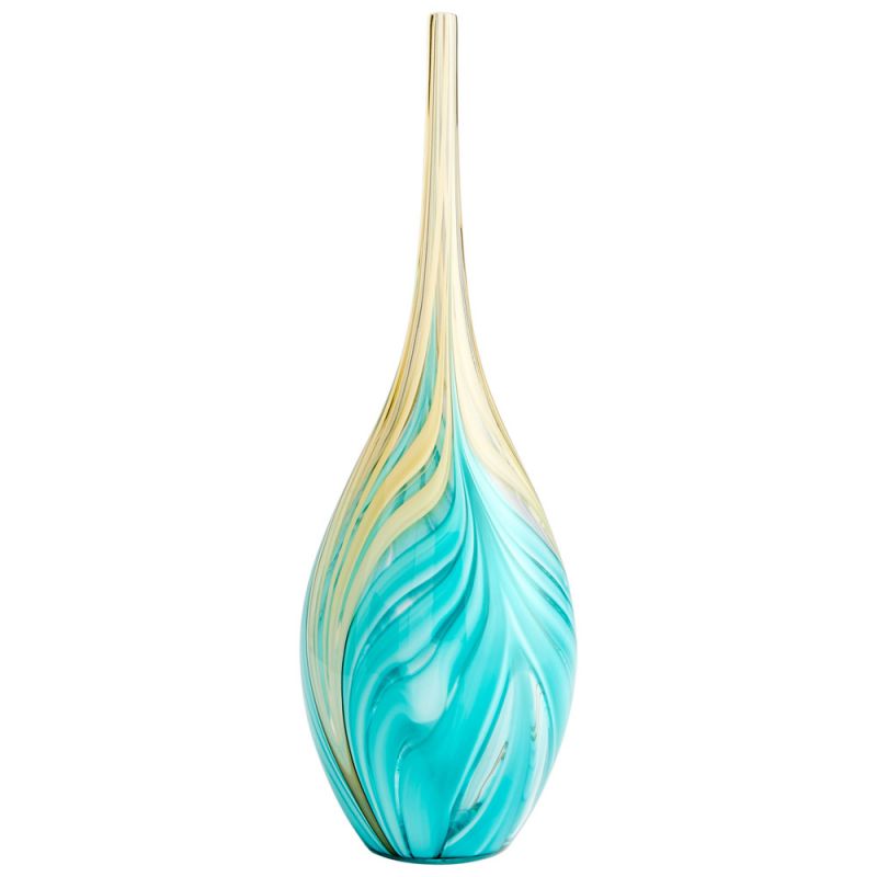 Cyan Design - Parlor Palm Vase in Amber and Blue - Large - 10003