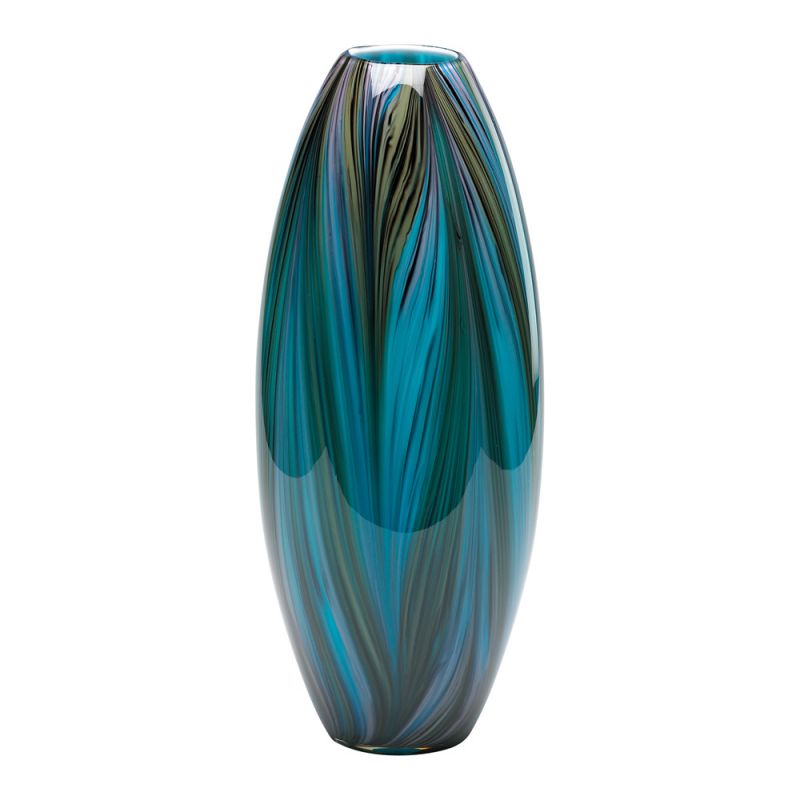 Cyan Design - Peacock Feather Vase in Multi Colored Blue - 02920