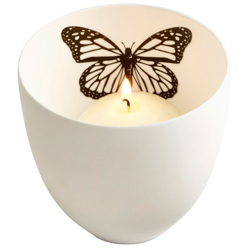 Cyan Design - Petalouda Candleholder in White - Medium - 08498 - CLOSEOUT