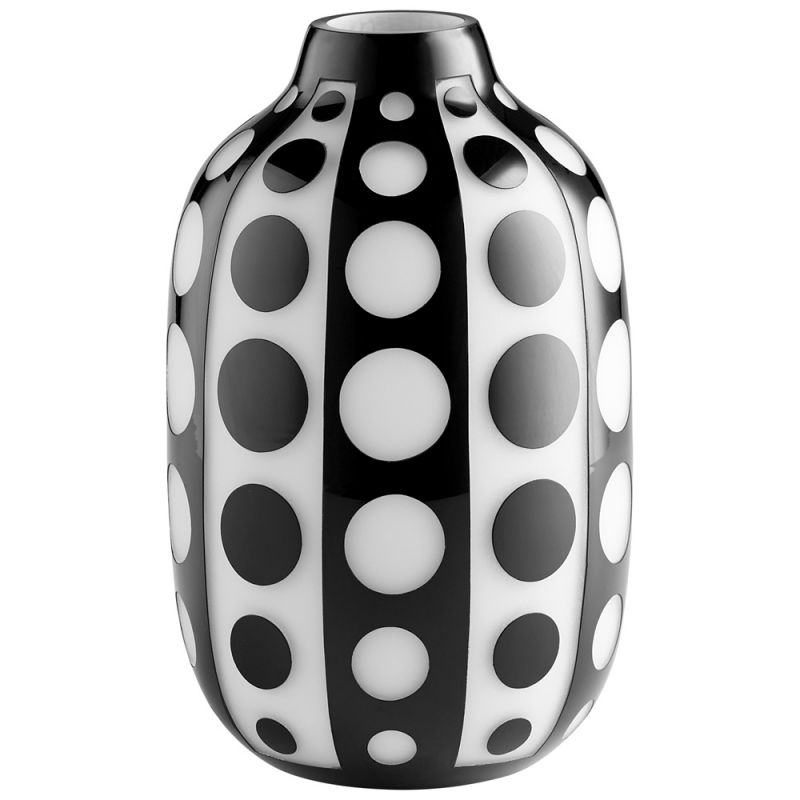 Cyan Design - Petroglyph Vase in Black and White - Medium - 11088