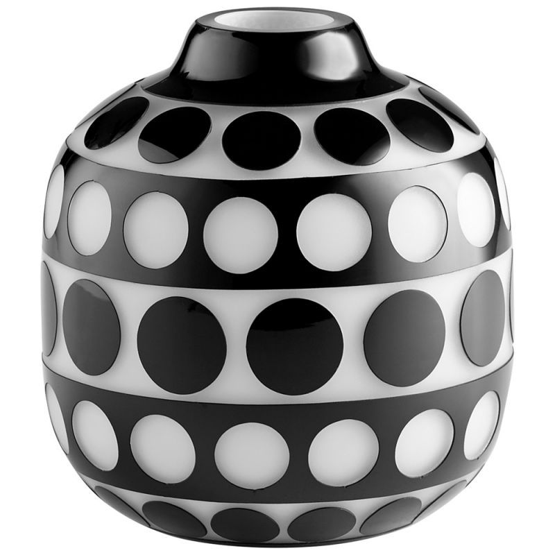 Cyan Design - Petroglyph Vase in Black and White - Small - 11087