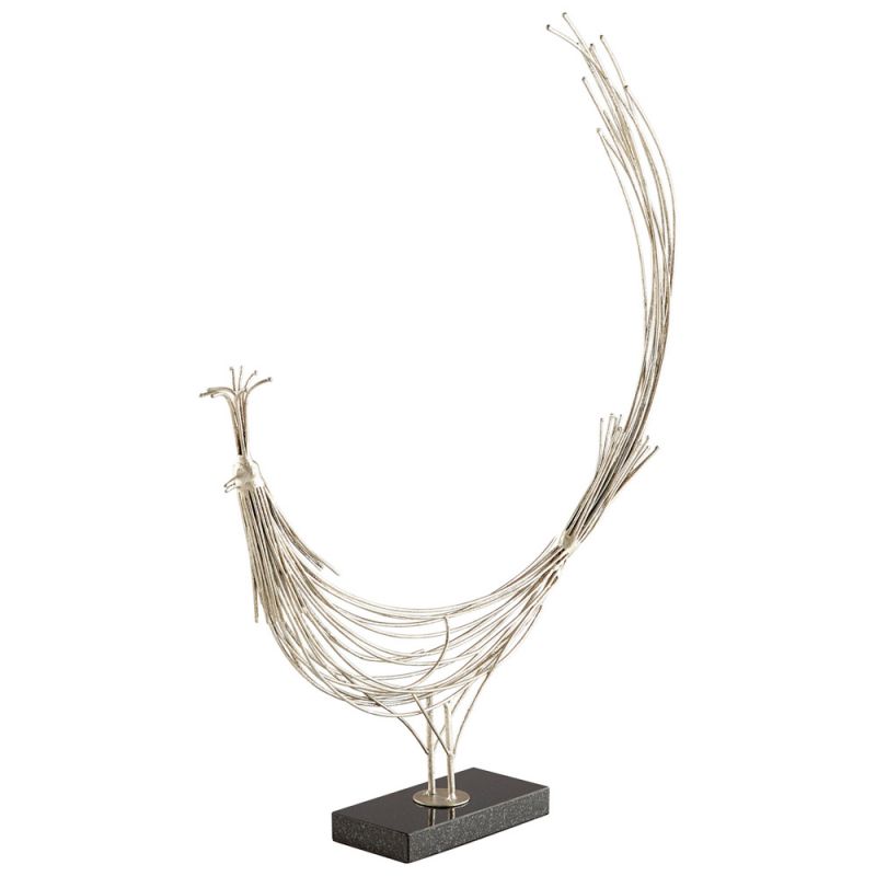 Cyan Design - Racket Tailed Sculpture in Antique Silver Leaf - 09578 - CLOSEOUT