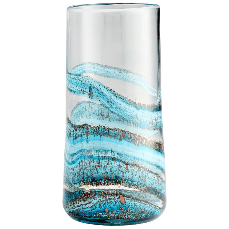 Cyan Design - Rogue Vase in Blue & Gold Dust - Large - 09985
