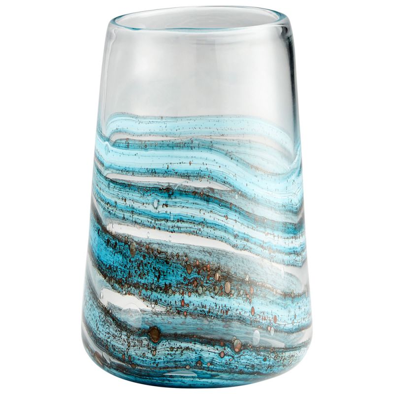 Cyan Design - Rogue Vase in Blue & Gold Dust - Small - 09986
