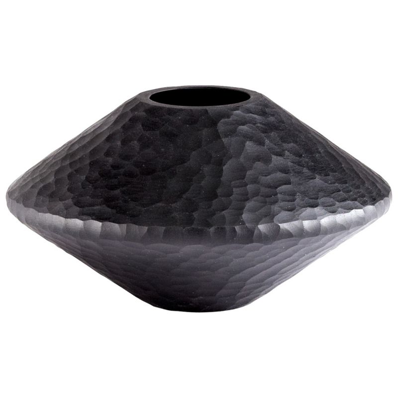 Cyan Design - Round Lava Vase in Black - 05384