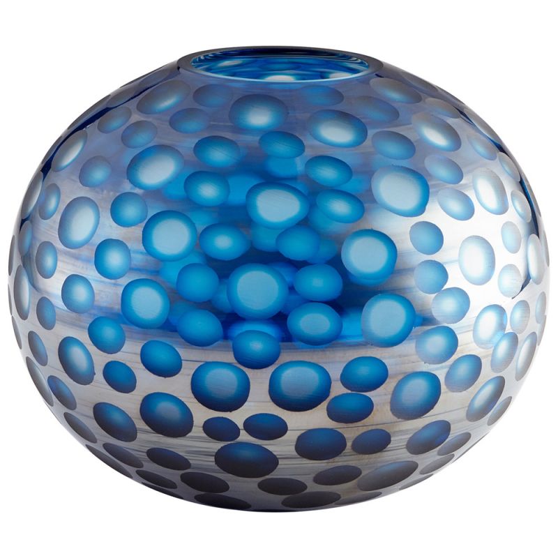 Cyan Design - Round Toreen Vase in Blue - Medium - 09645