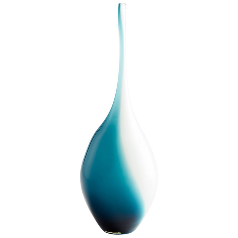 Cyan Design - Swirly Vase in Blue and White - Small - 07831