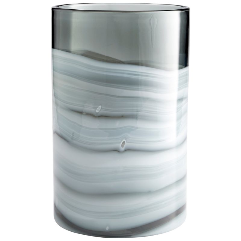 Cyan Design - Torrent Vase in White and Silver - Tall - 10472 - CLOSEOUT
