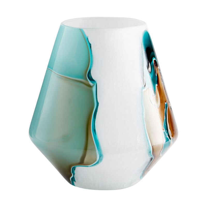 Cyan Design - Wide Ferdinand Vase in Green and White - 10323