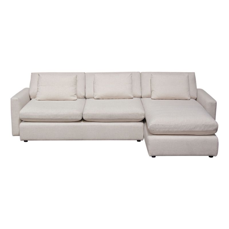 Diamond Sofa - Arcadia 2PC Reversible Chaise Sectional w/ Feather Down Seating in Cream Fabric - ARCADIACM2PC