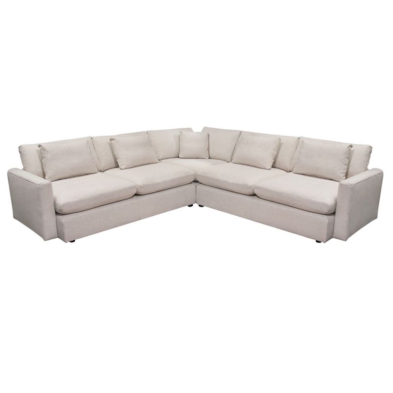 Diamond Sofa - Arcadia 3PC Corner Sectional w/ Feather Down Seating in Cream Fabric - ARCADIACM3PC