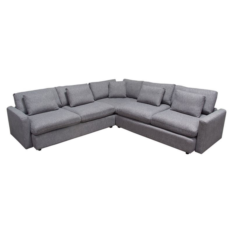 Diamond Sofa - Arcadia 3PC Corner Sectional w/ Feather Down Seating in Grey Fabric - ARCADIAGR3PC