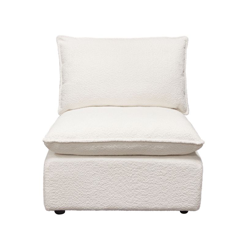 Diamond Sofa - Ivy Armless Chair in White Faux Shearling w/ Feather Down Seating - IVYACWH